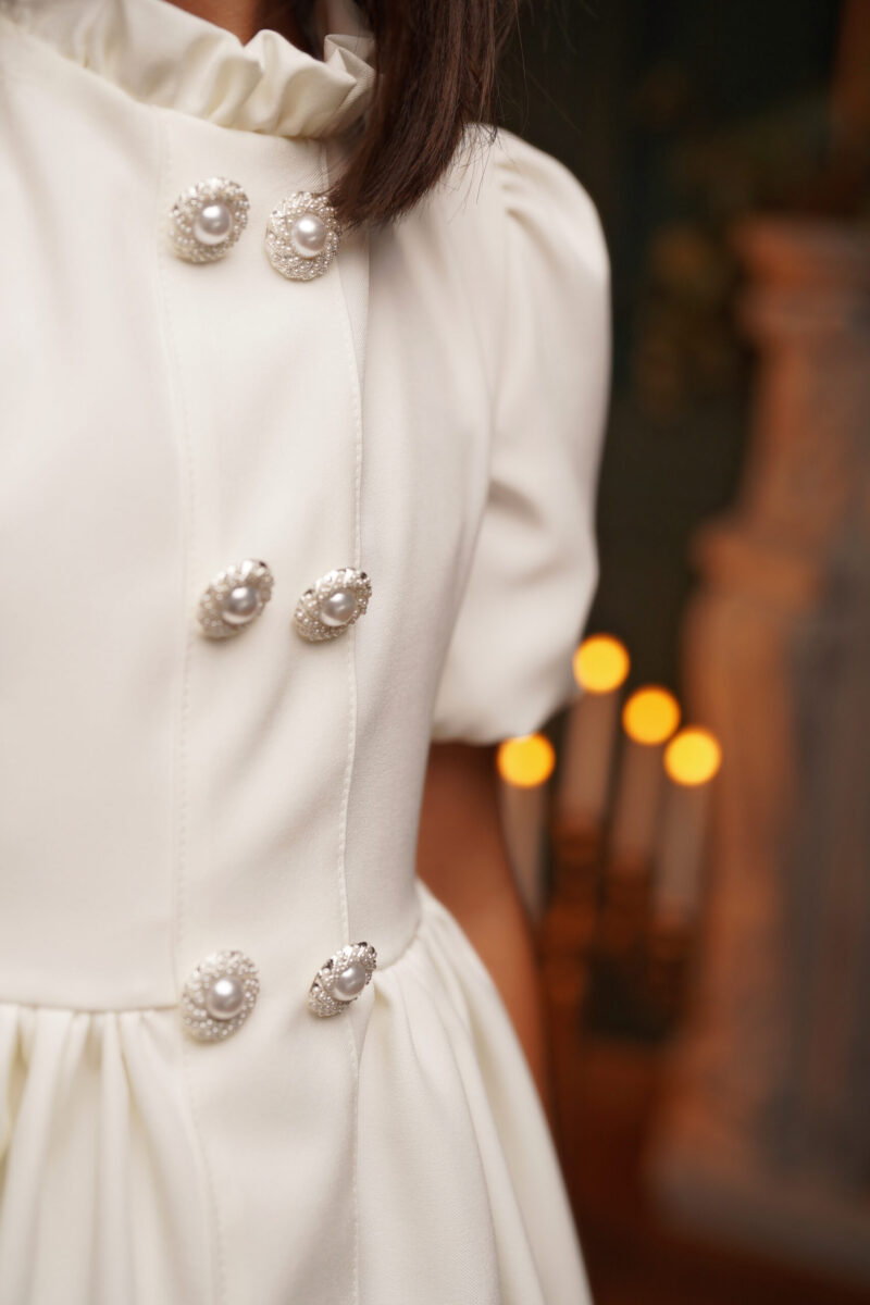 Rochie Chantal white ,Little Rose - imagine 3