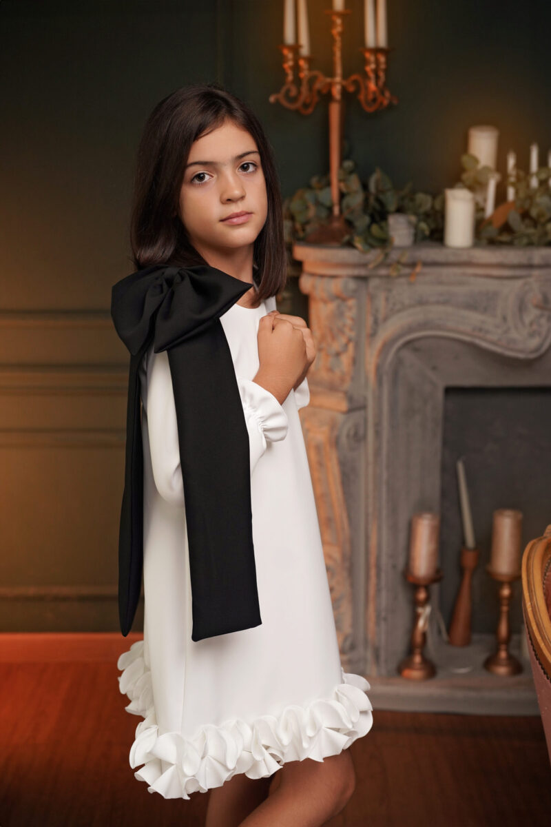 Rochie Lilith white-black,Little Rose