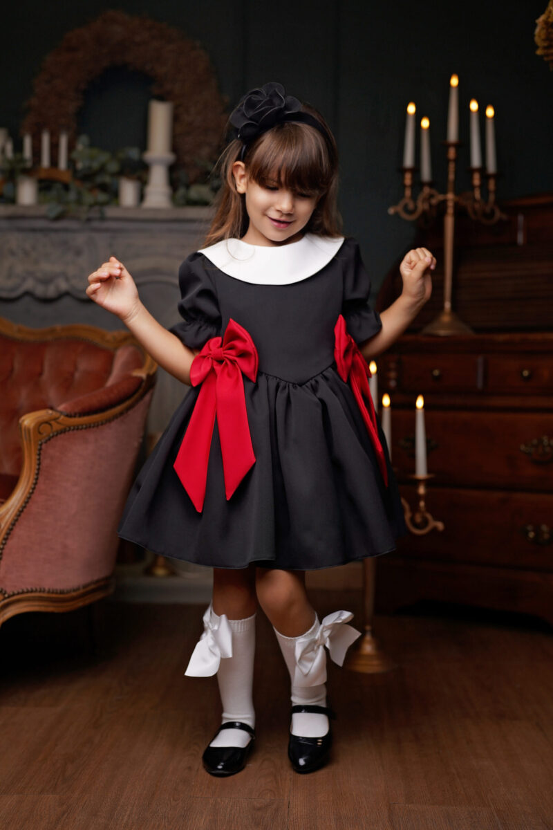 Rochie Velvet Black, Little Rose - imagine 4