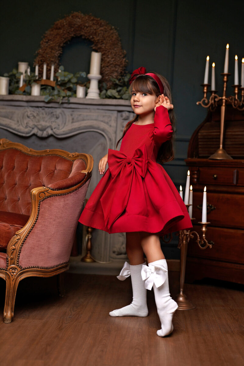 Rochie Margot Red, Little Rose - imagine 3