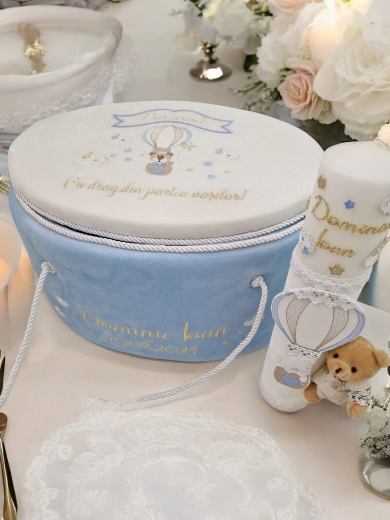 Trusou si lumanare Bear Blue Ballon - imagine 2