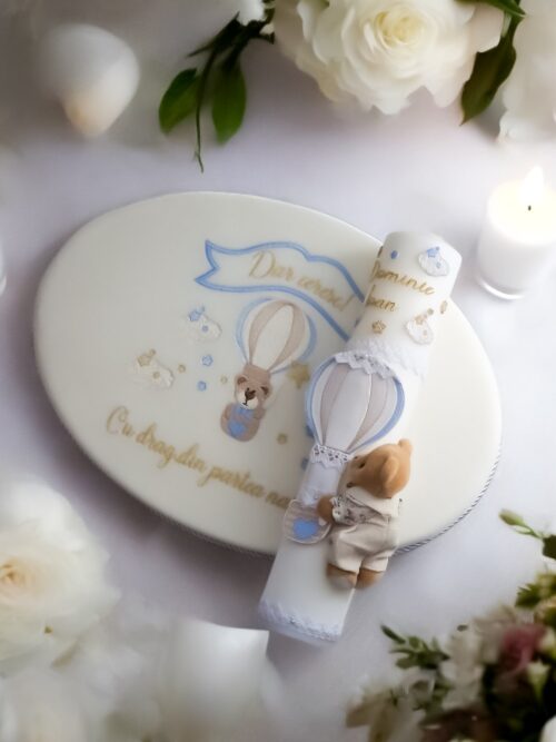Trusou si lumanare Bear Blue Ballon