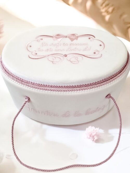 Trusou Botez Fetițe cu Fundiță Roz | Set Complet pentru Bebe