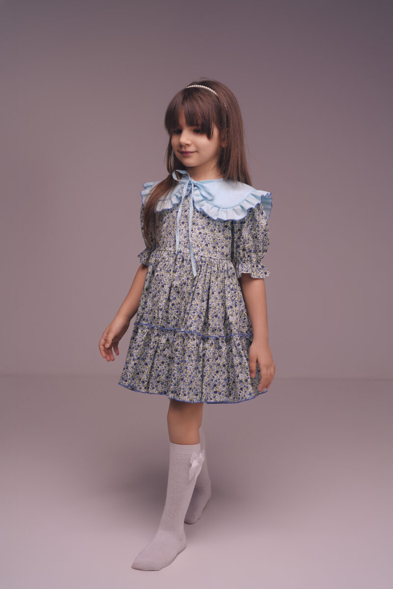 Rochie bumbac Flowers Blue,Little Rose